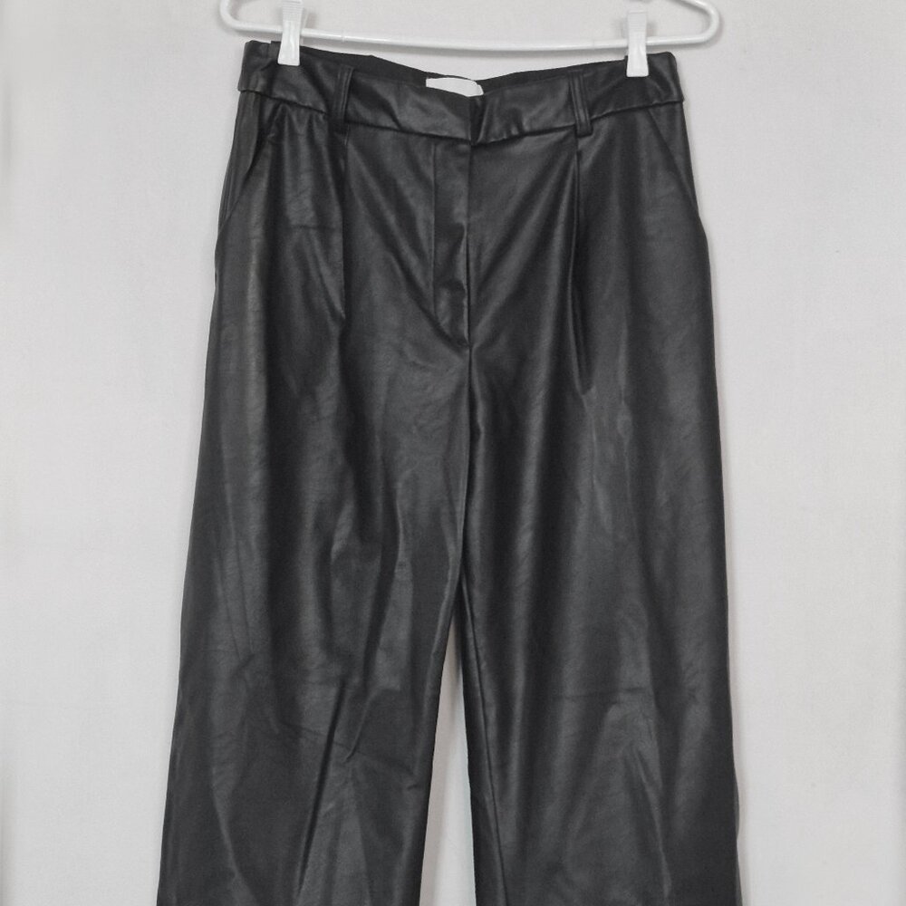 black faux leather pants, 10